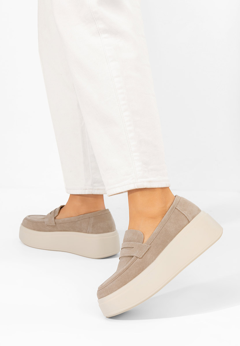 Mокасини на платформа Herminia каки