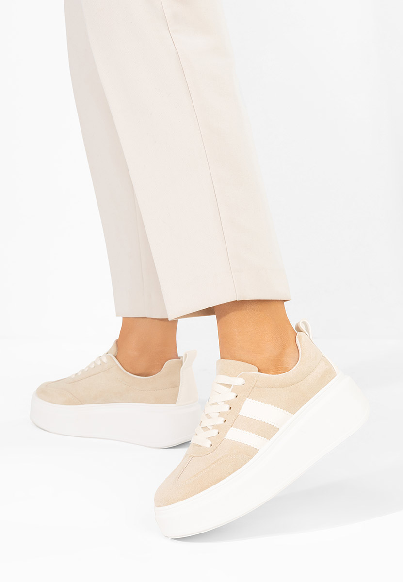 Cникърси на платформа Semana бежов