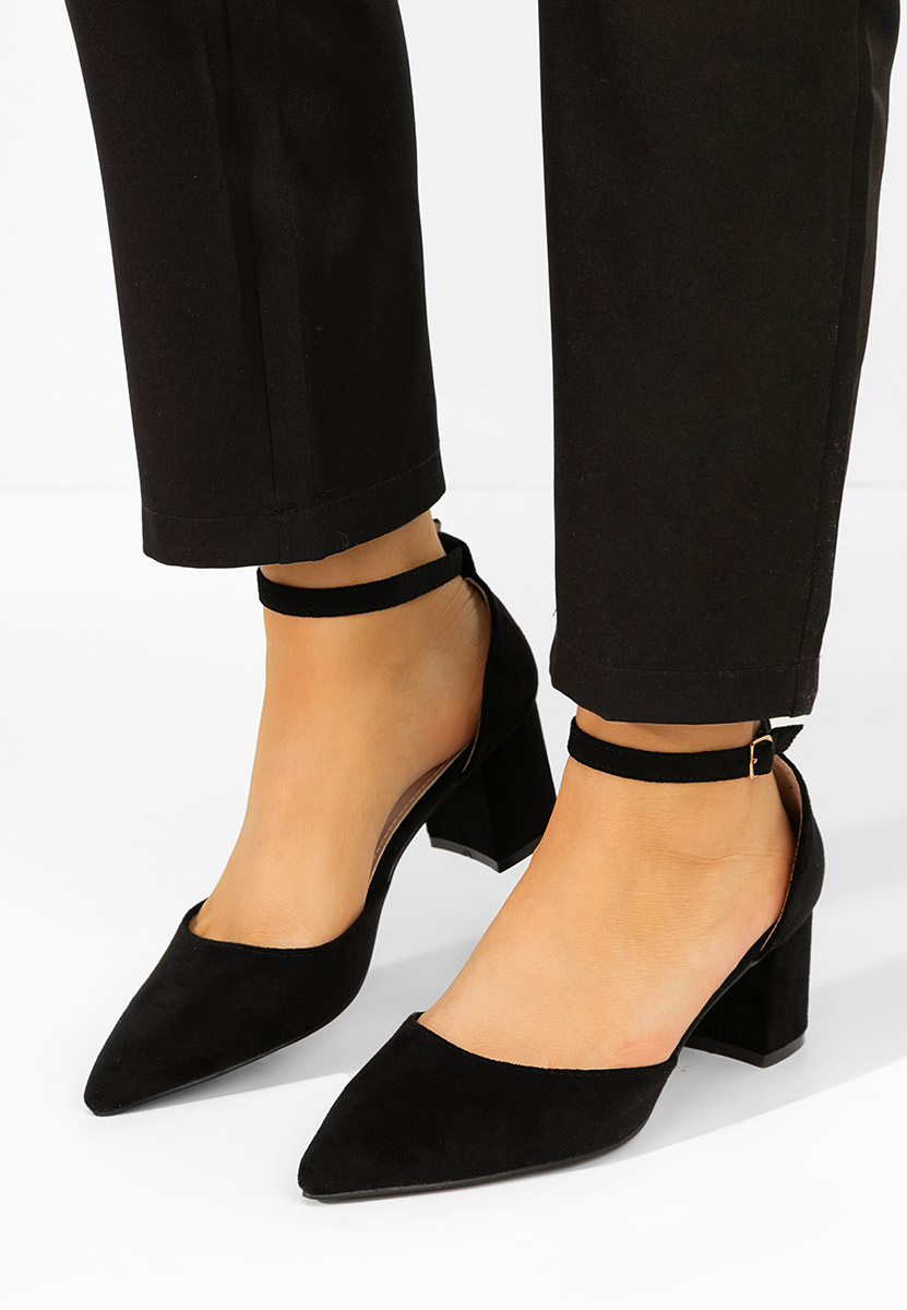 Oбувки с дебел ток Elrosa черни