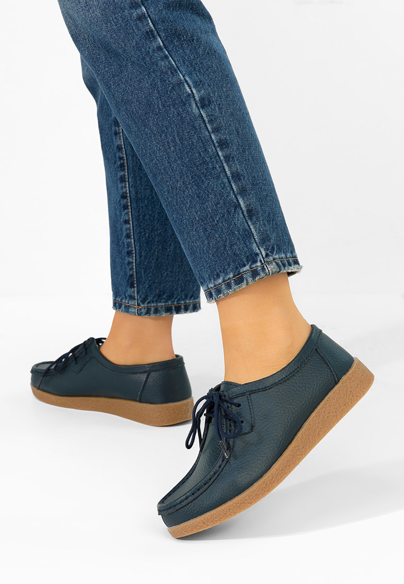 Дамски мокасини Afinia военно син