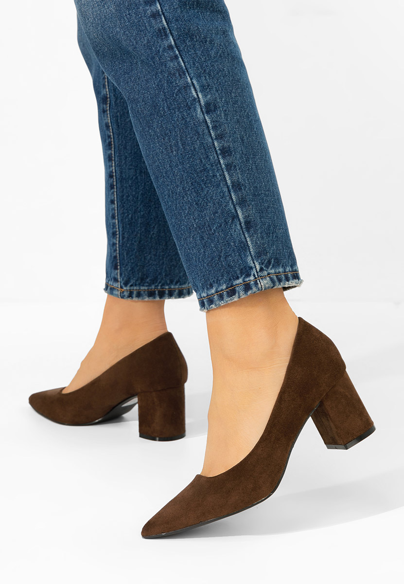 Oбувки с дебел ток Jolenia кафяв