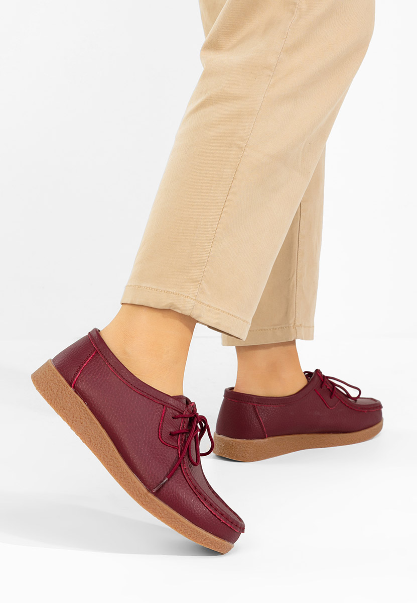 Дамски мокасини Afinia Винено червено