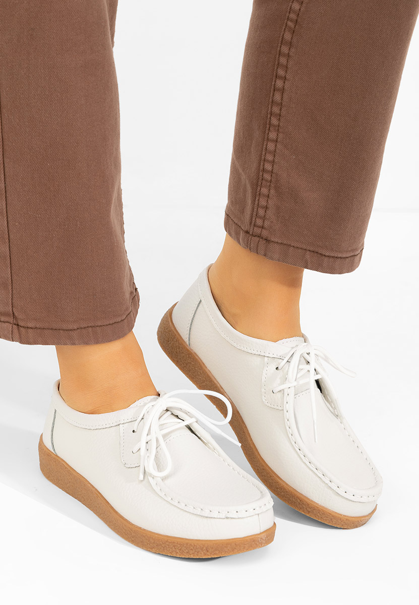 Дамски мокасини Afinia бели