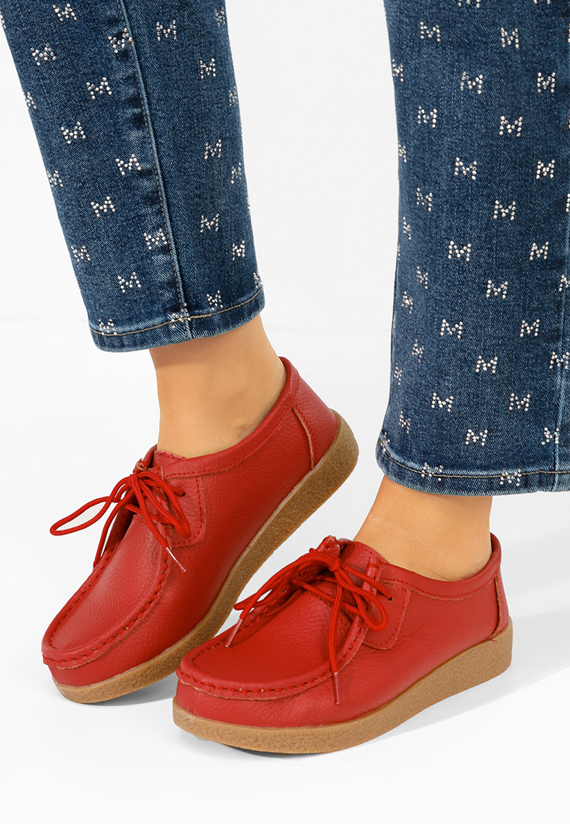 Дамски мокасини Afinia червен