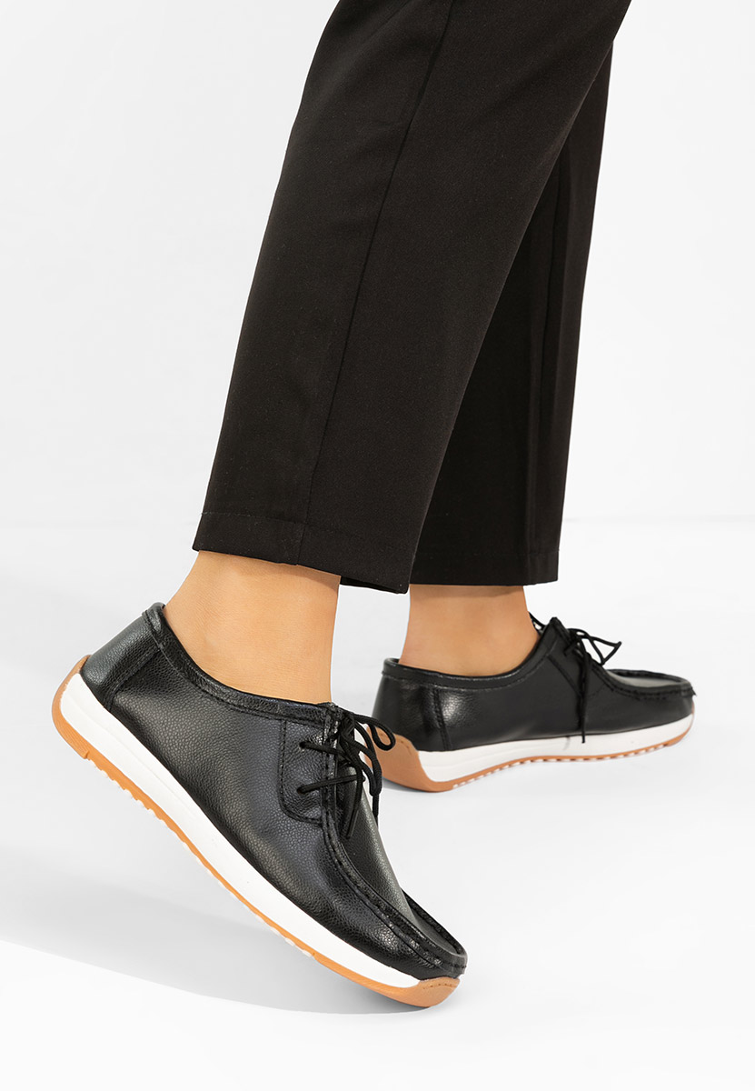 Мокасини от естествена кожа Solenia черни