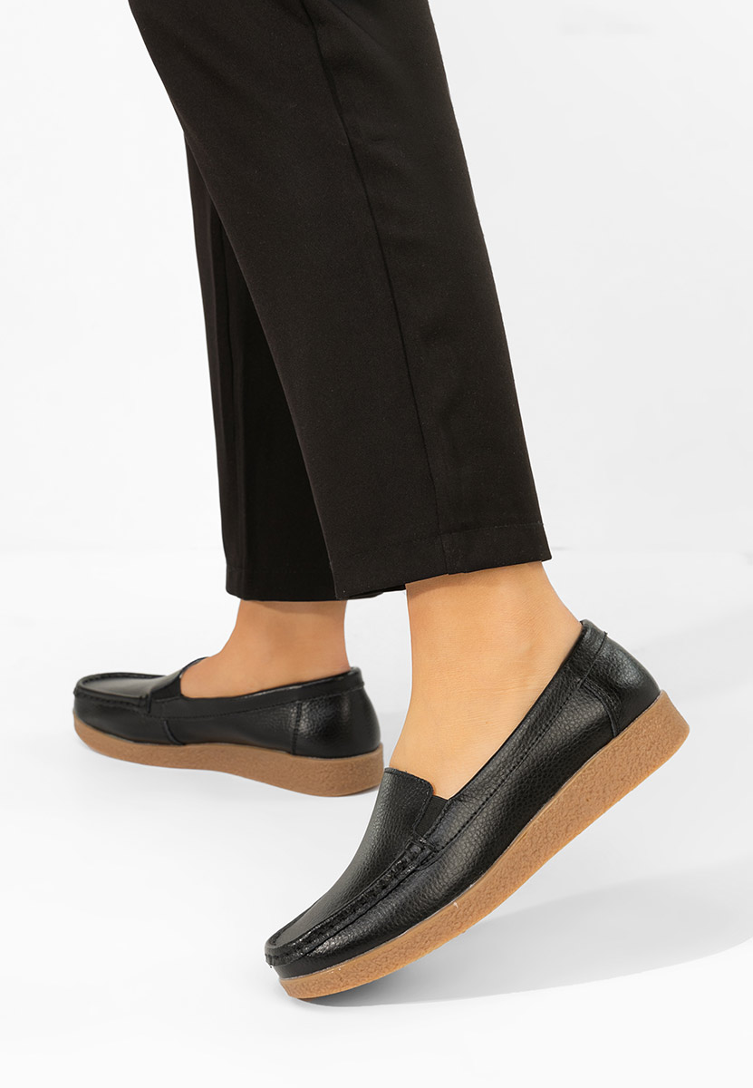 Мокасини от естествена кожа Nerida черни