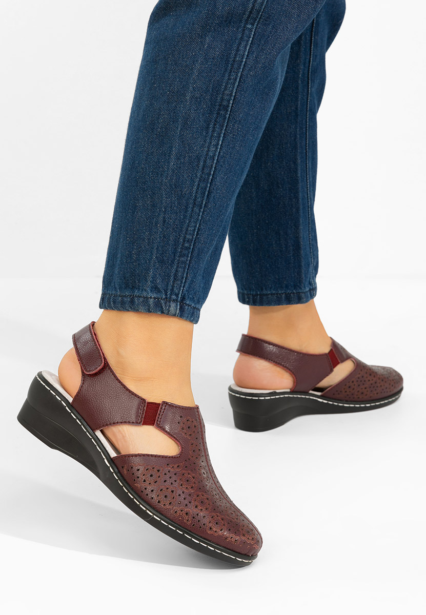 Обувки на ток Ofelya Винено червено