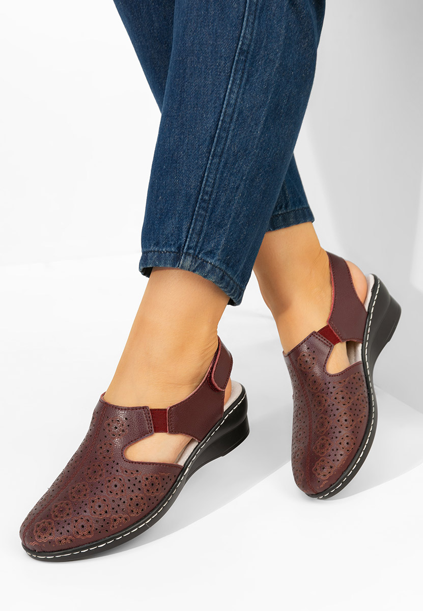 Обувки на ток Ofelya Винено червено