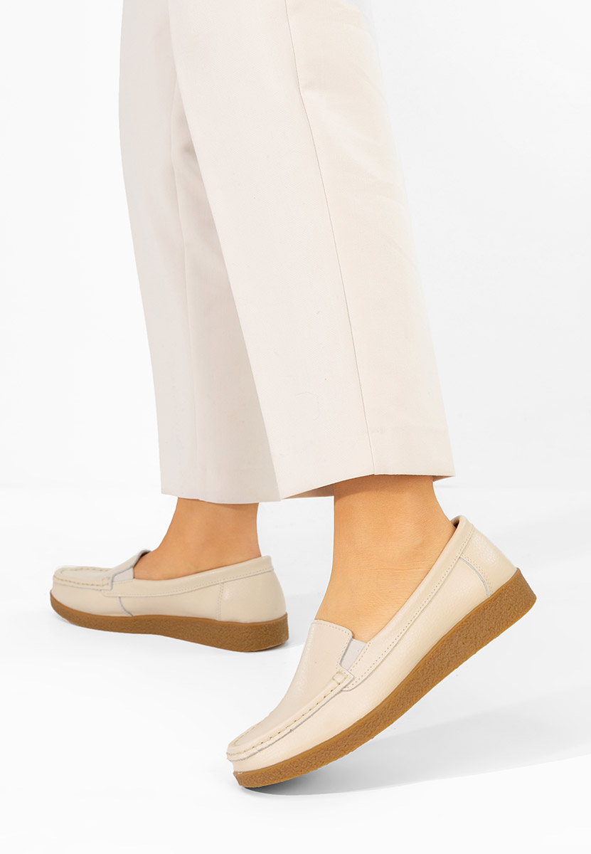 Мокасини от естествена кожа Nerida бежов