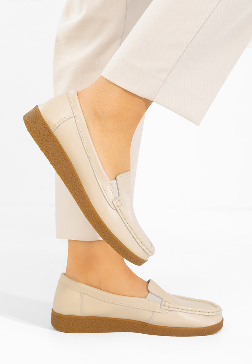 Мокасини от естествена кожа Nerida бежов