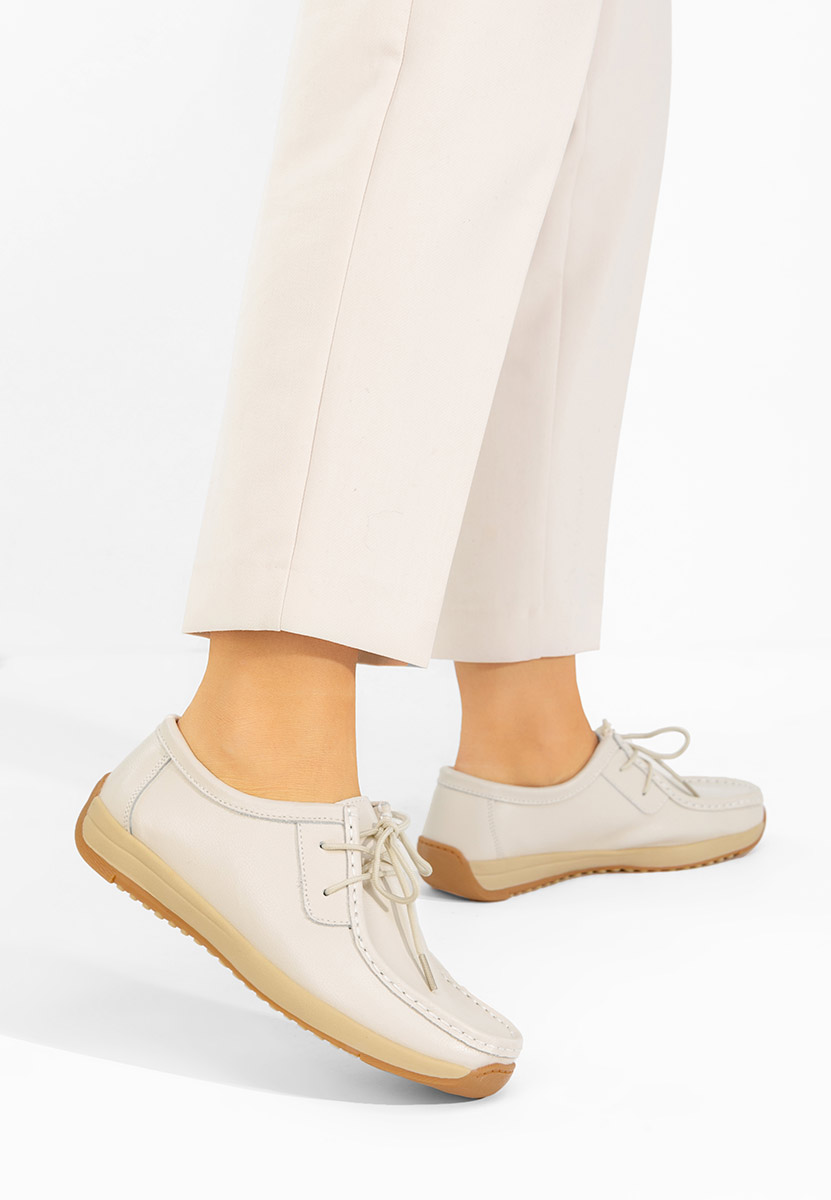 Мокасини от естествена кожа Solenia бежов