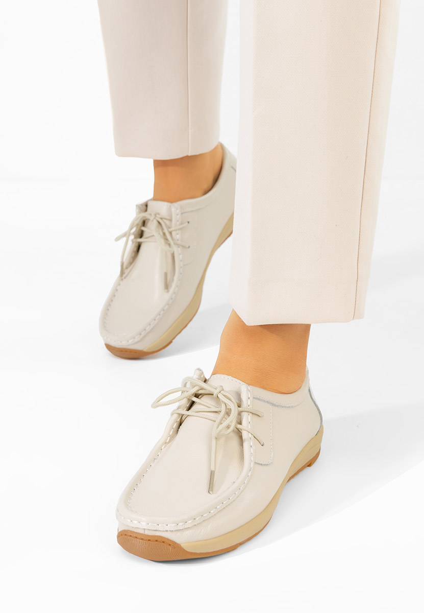 Мокасини от естествена кожа Solenia бежов