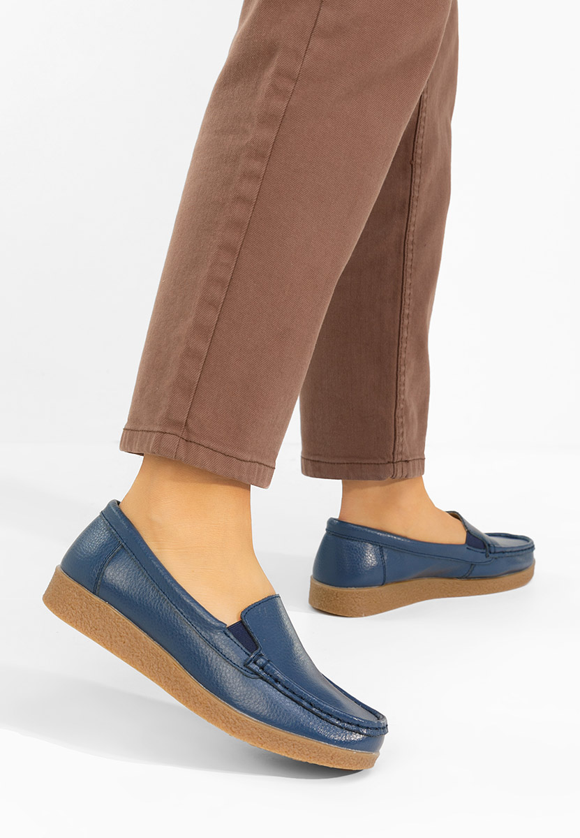 Мокасини от естествена кожа Nerida военно син