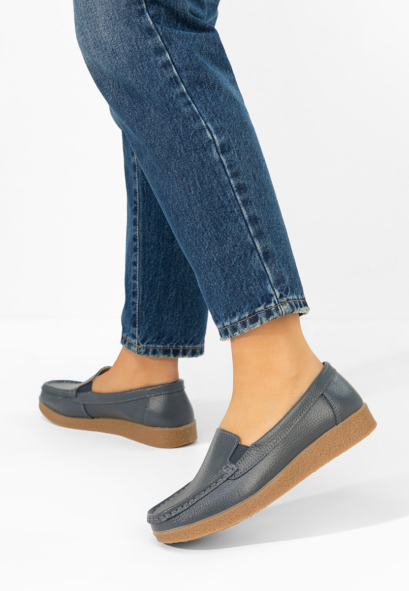 Мокасини от естествена кожа Nerida сив