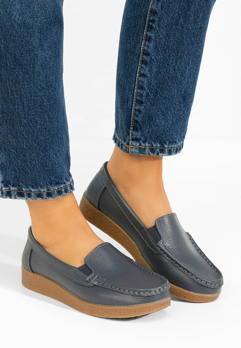Мокасини от естествена кожа Nerida сив