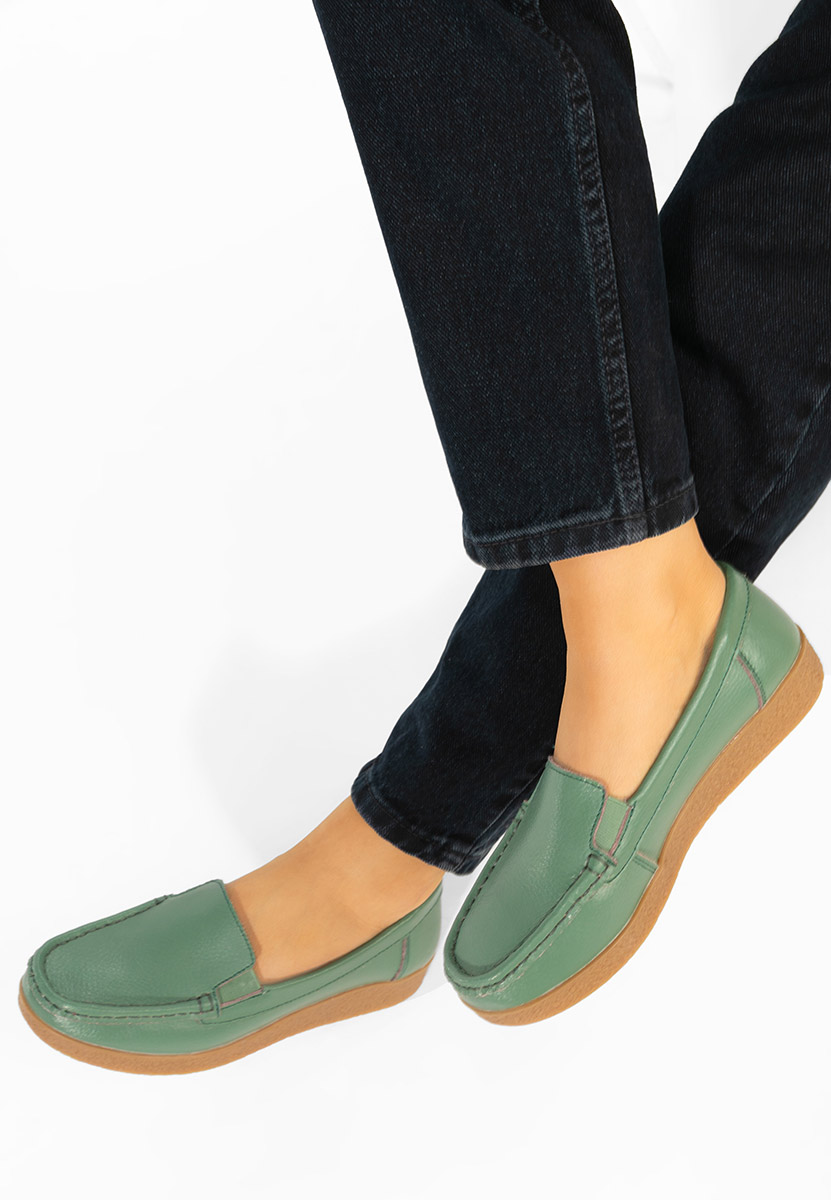 Мокасини от естествена кожа Nerida зелен