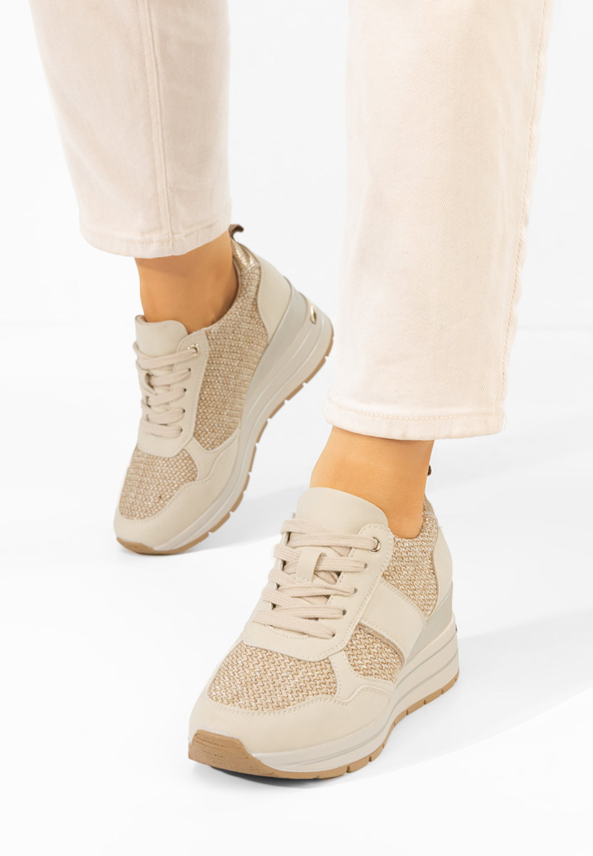 Cникърси на платформа Izadora бежов
