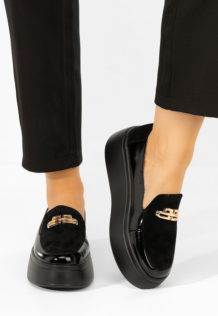 Дамски мокасини естествена кожа Graziella черни