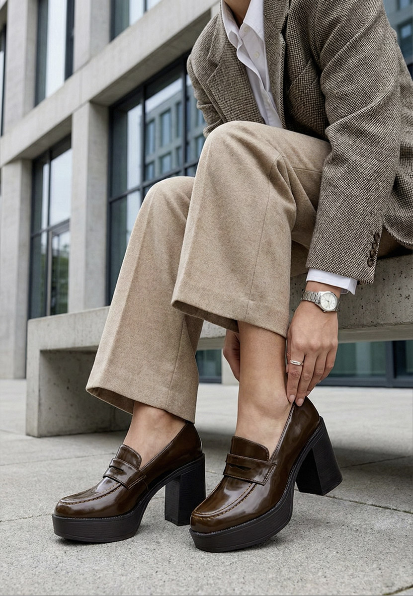 Mокасини на платформа Meilani кафяв