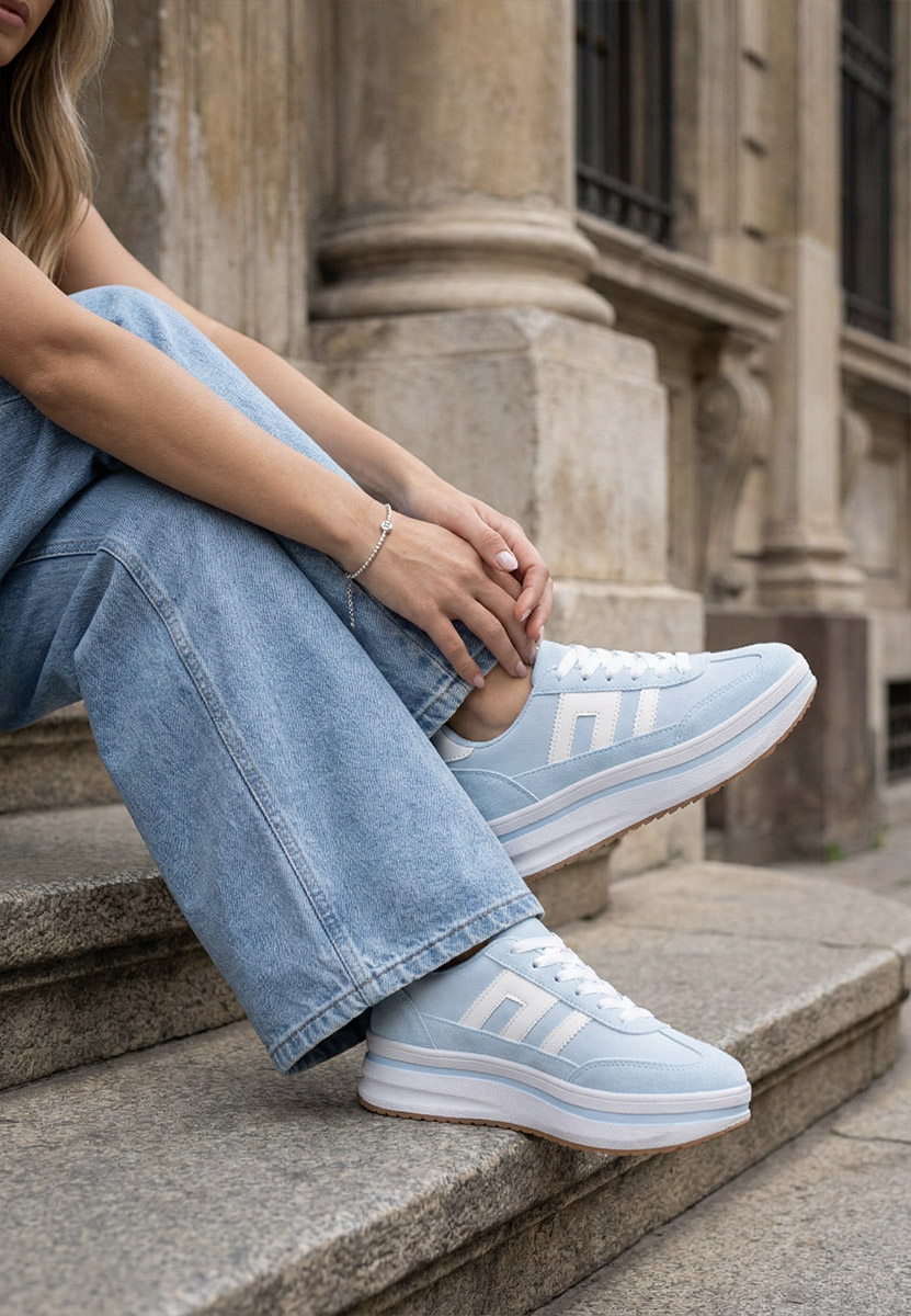 Cникърси на платформа Jesie син