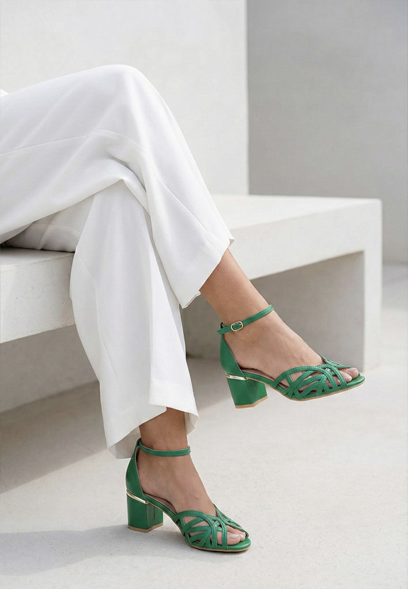 Сандали на ток Luigina зелен