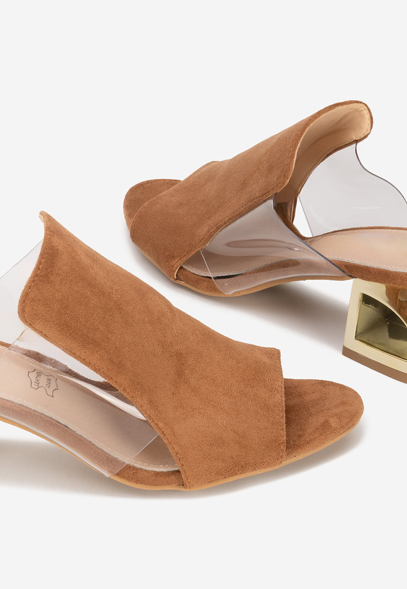 Чехли на ток Floriana V2 кафяв