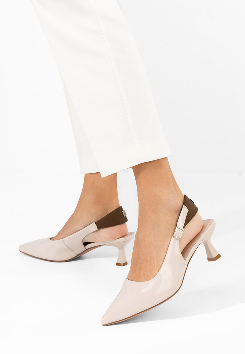 Обувки на ток Liviana бежов