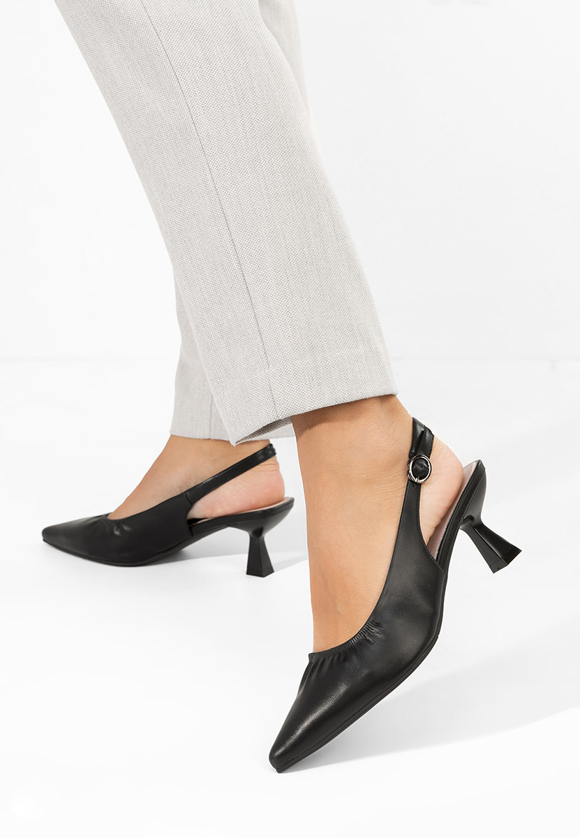 Обувки на ток Semina черни