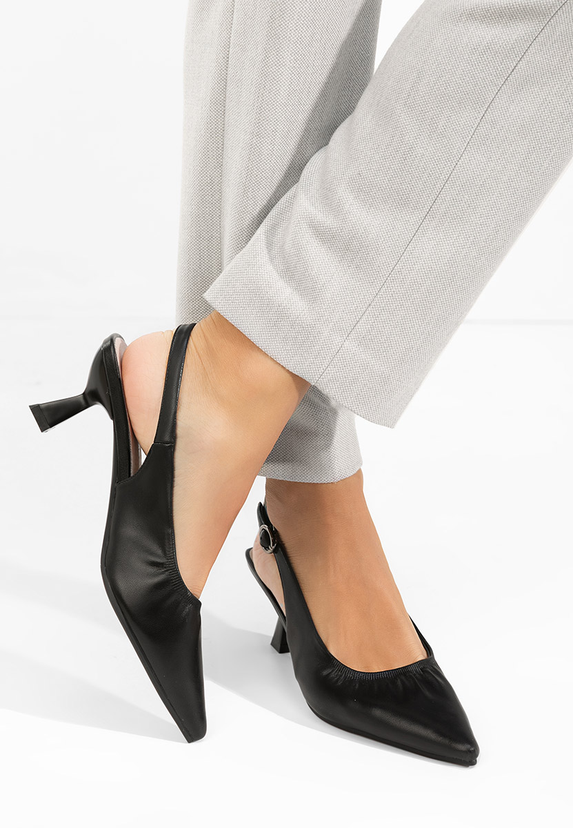 Обувки на ток Semina черни