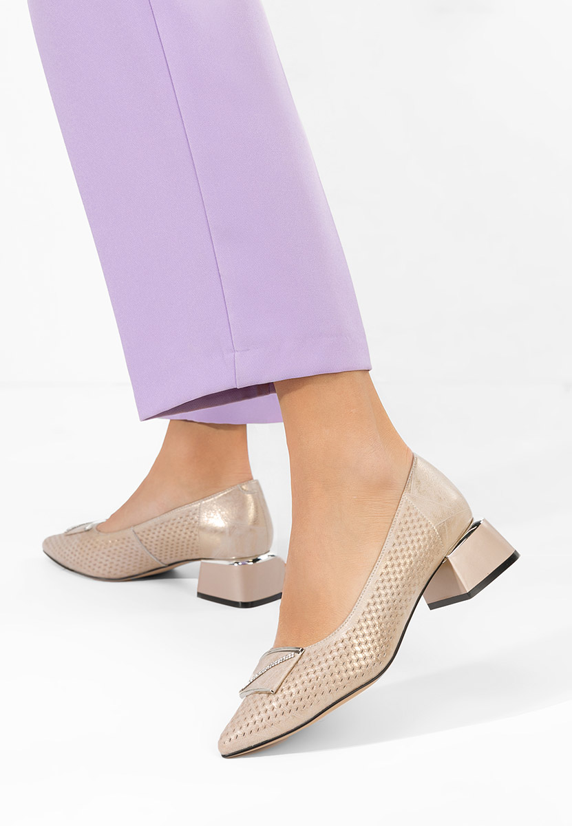 Oбувки с дебел ток Jennie бежов