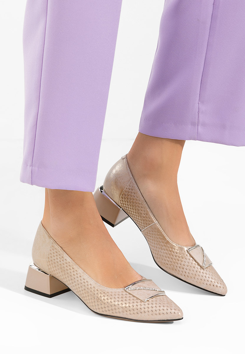 Oбувки с дебел ток Jennie бежов