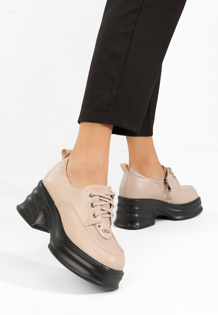 Mокасини на платформа Adnana бежов