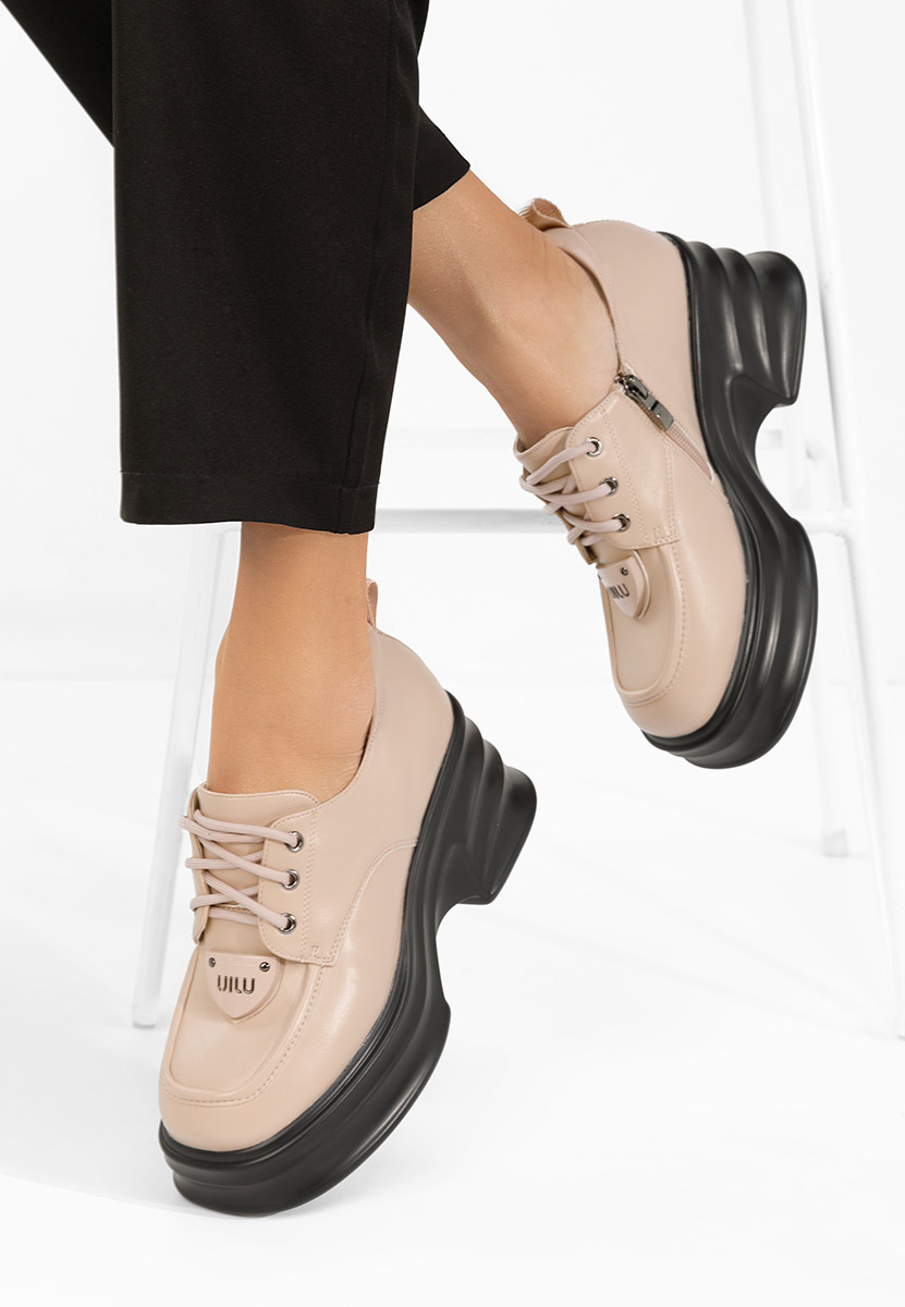 Mокасини на платформа Adnana бежов