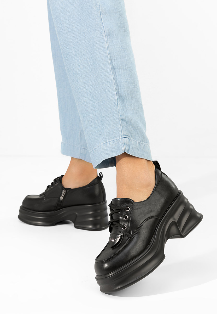 Mокасини на платформа Adnana черни