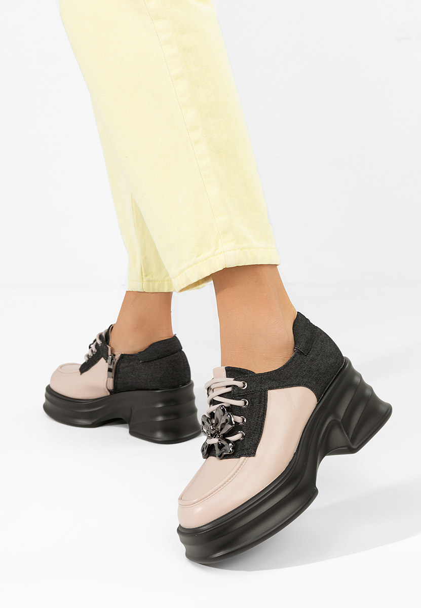 Mокасини на платформа Manilla бежов