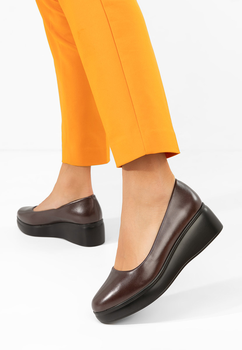 Обувки на платформа Milanca Винено червено