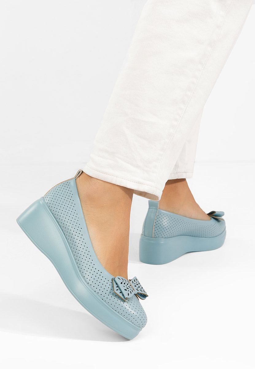 Обувки на платформа Latefa син