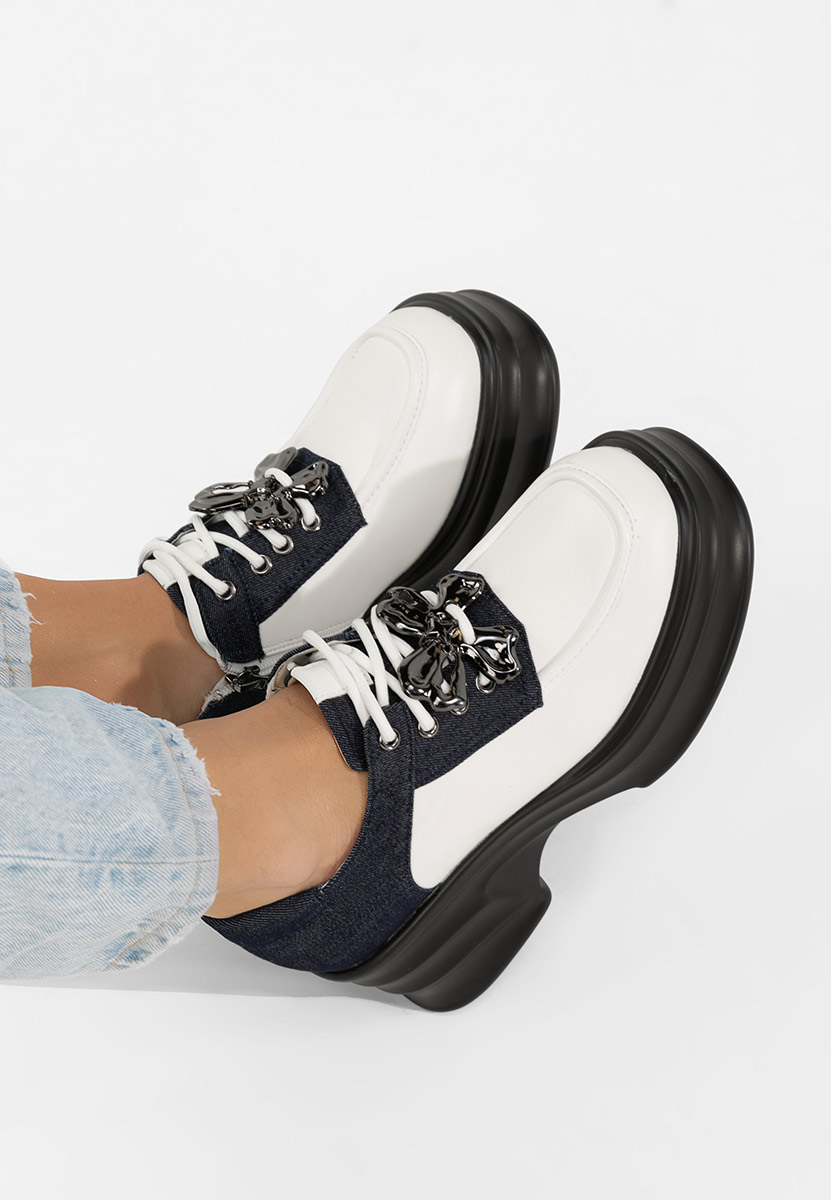 Mокасини на платформа Manilla бели