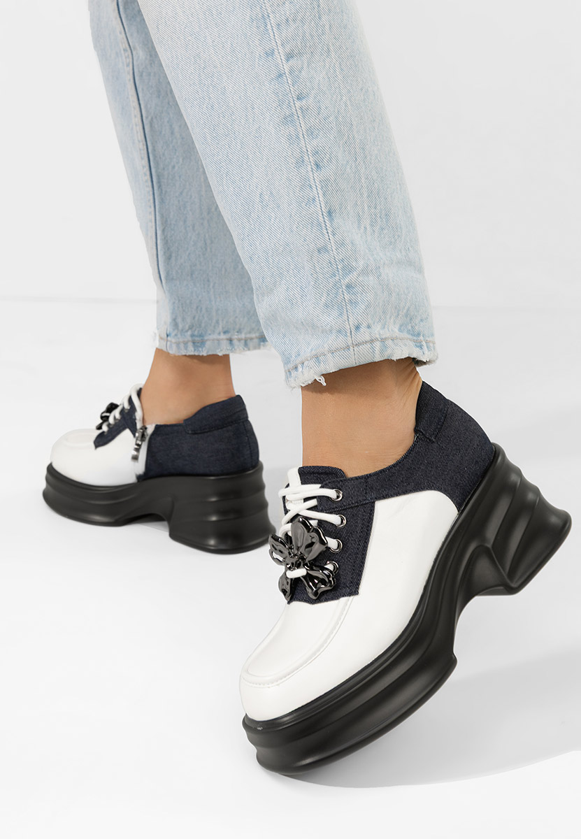 Mокасини на платформа Manilla бели