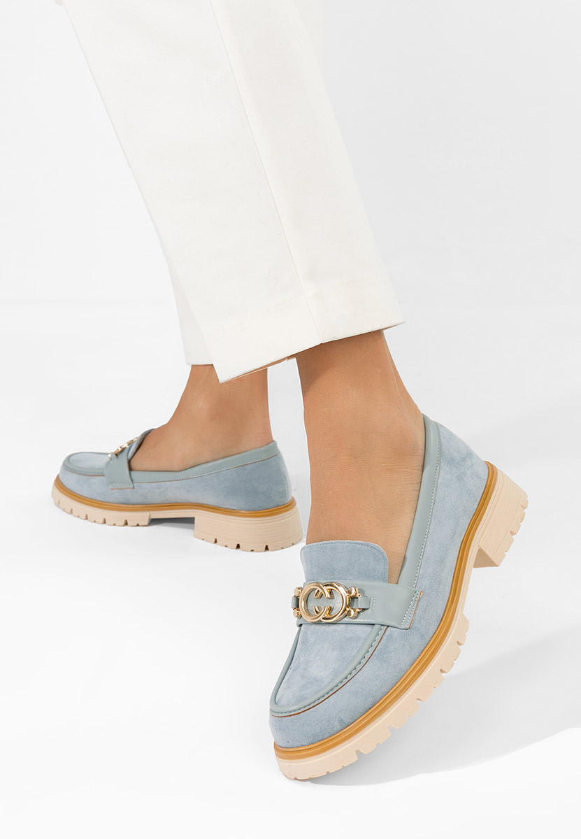 Дамски мокасини Lenisia син