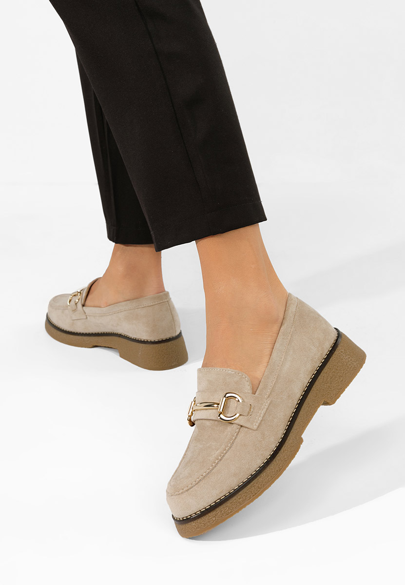 Дамски мокасини Ylenia бежов