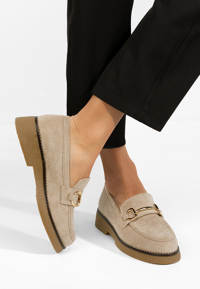 Дамски мокасини Ylenia бежов