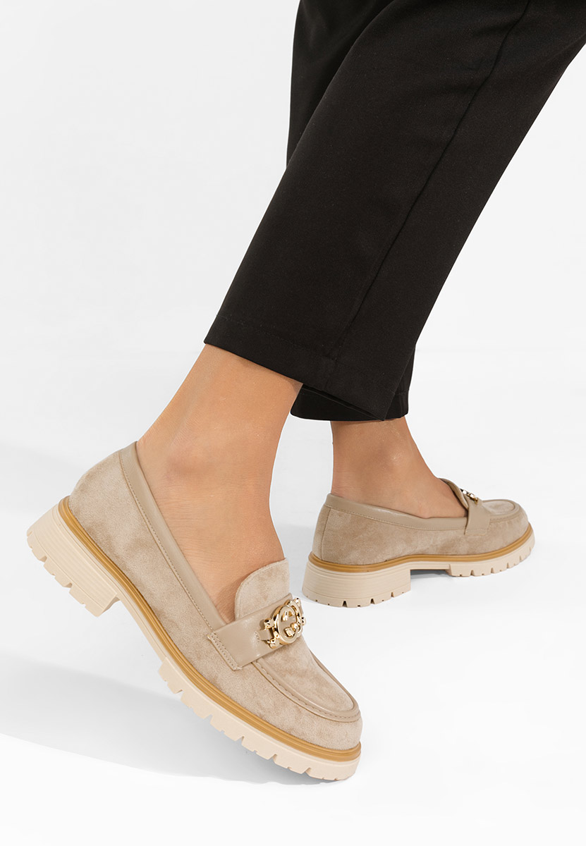 Дамски мокасини Lenisia каки