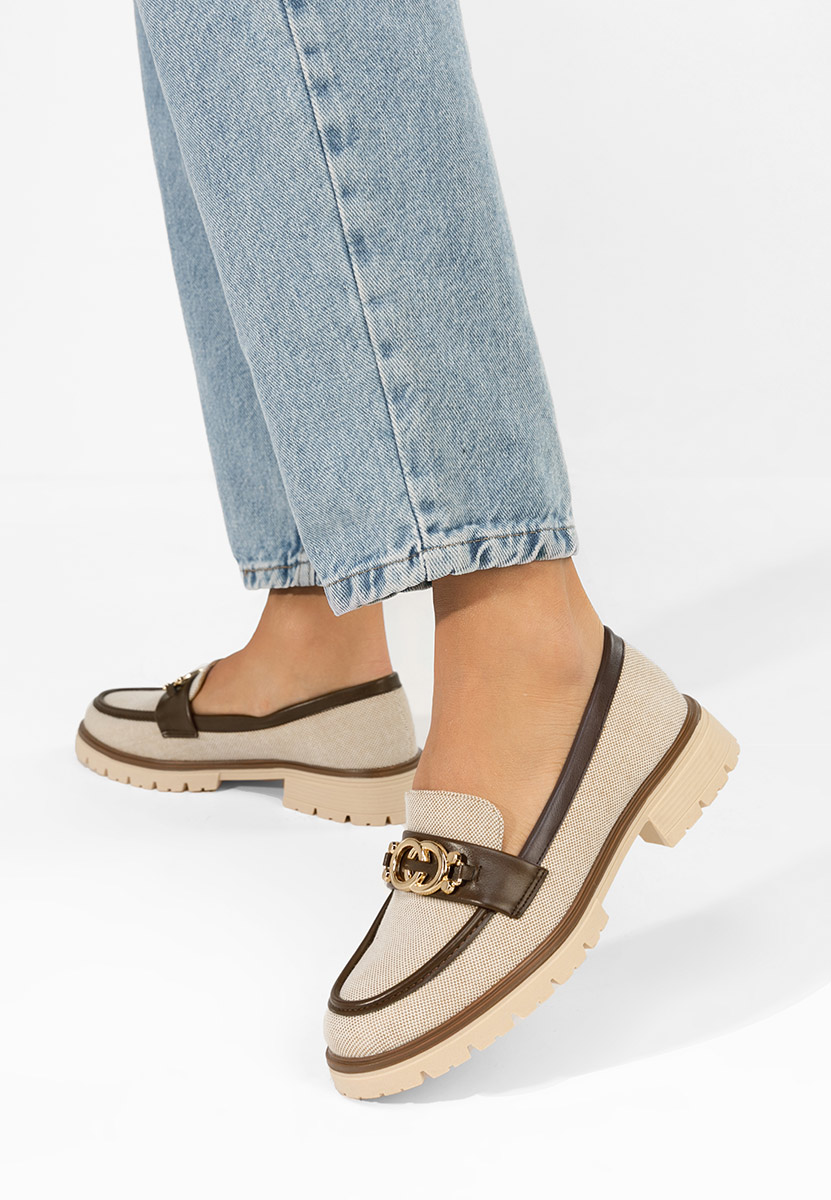 Дамски мокасини Lenisia бежов