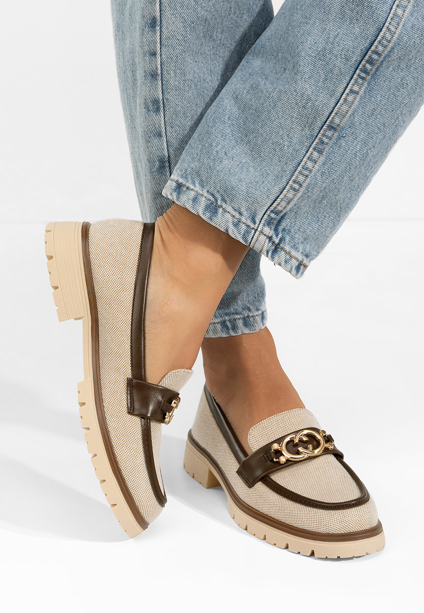 Дамски мокасини Lenisia бежов