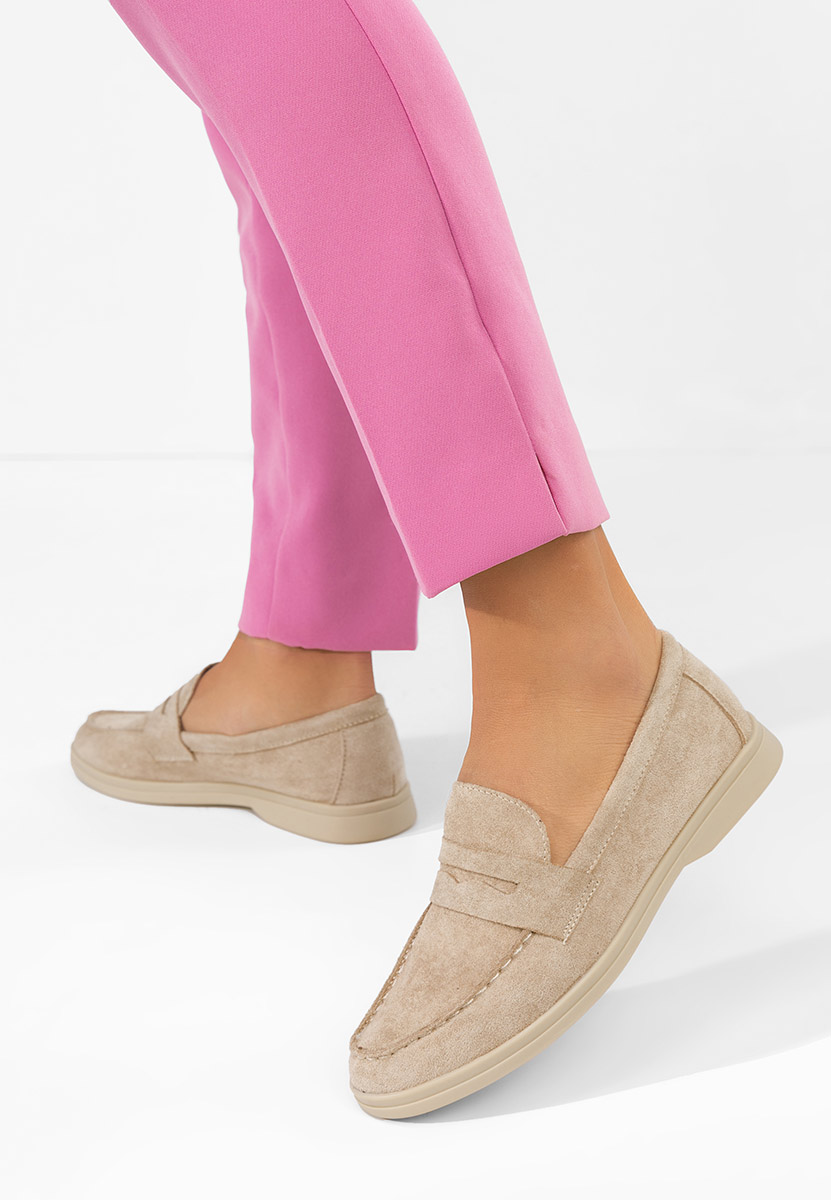 Дамски мокасини Hesika бежов