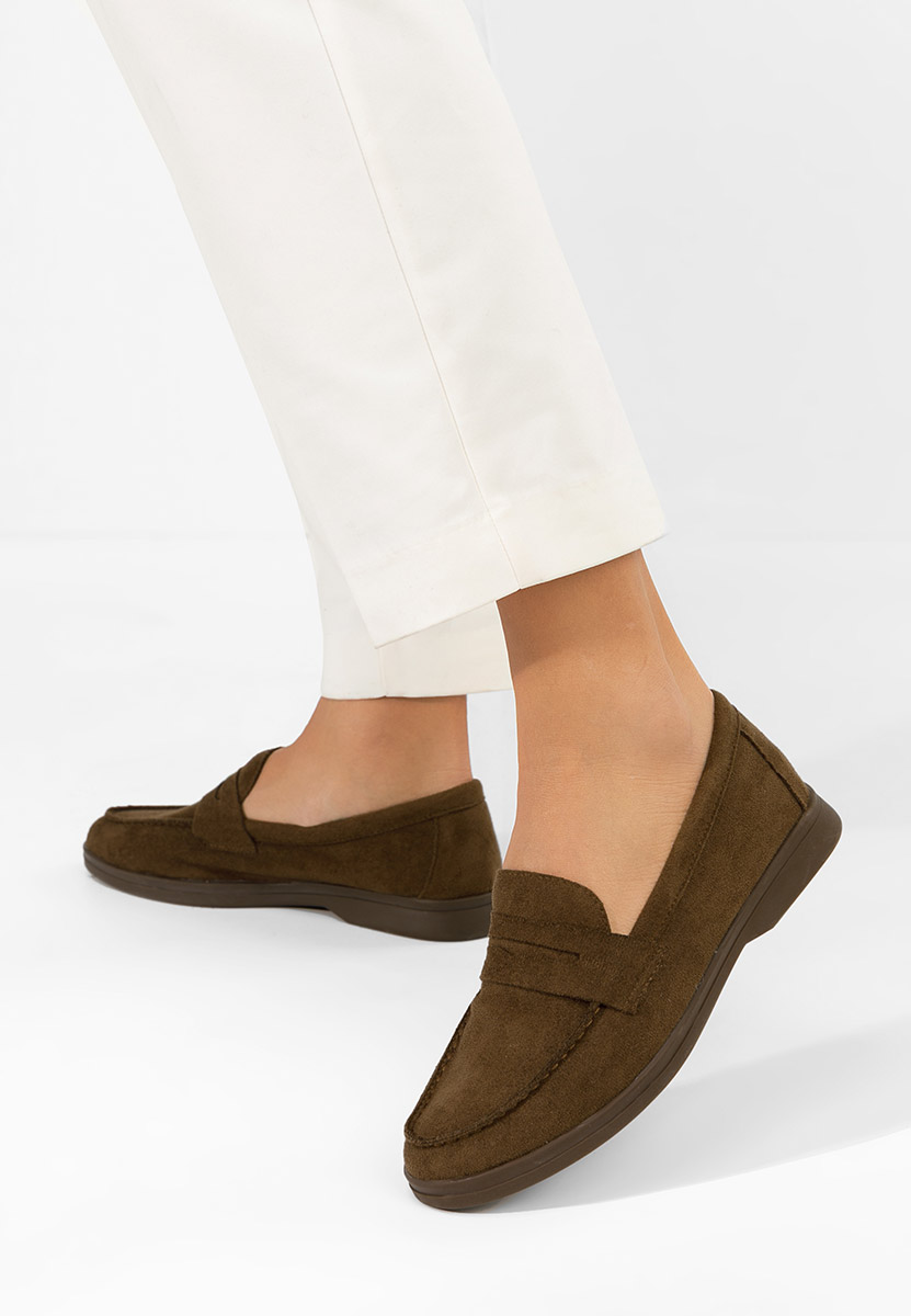 Дамски мокасини Hesika кафяв