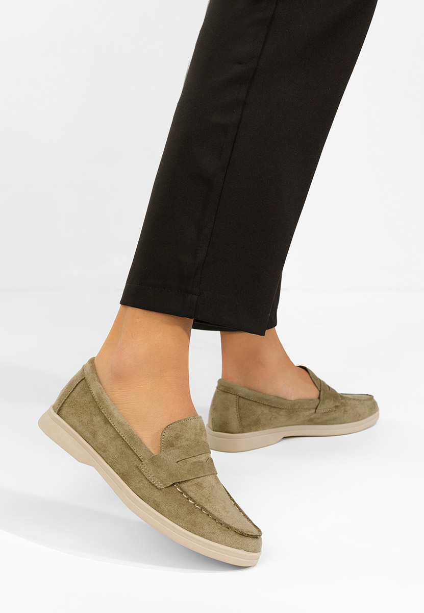 Дамски мокасини Hesika зелен