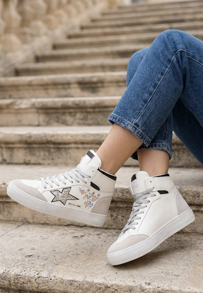 Cникърси High-Top Morella бели