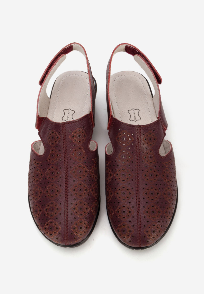 Обувки на ток Ofelya Винено червено